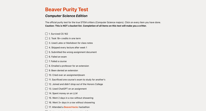 Student Milestone Quiz
