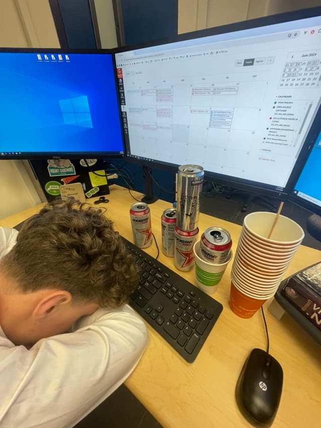 Artem's last day at CASS. Clearly he didn't have enough coffee.