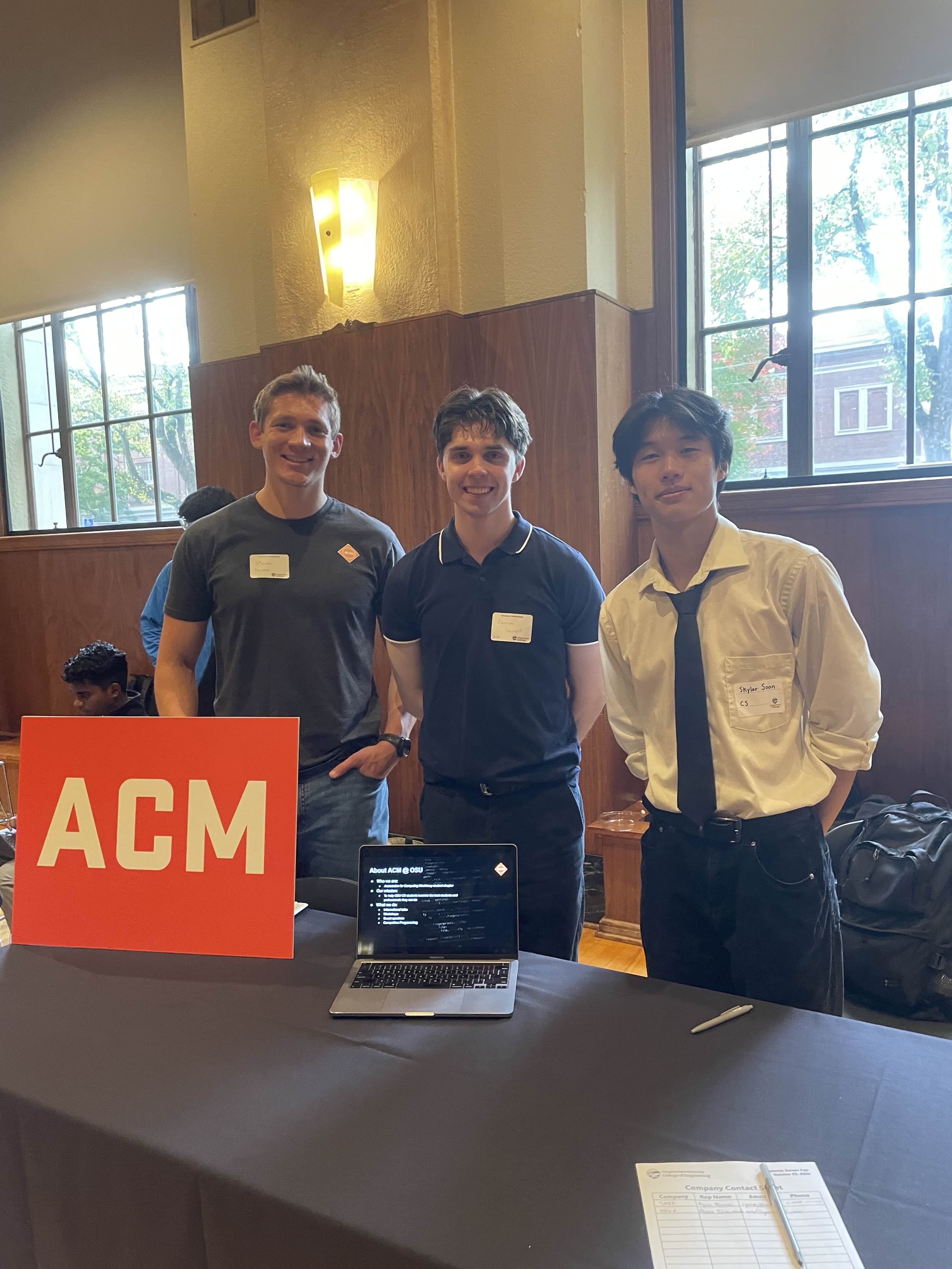 Presenting ACM to potential club sponsors at Oregon State.